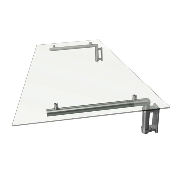 Monstershop Glass Door Canopy & Brackets - 144cm W x 80cm D