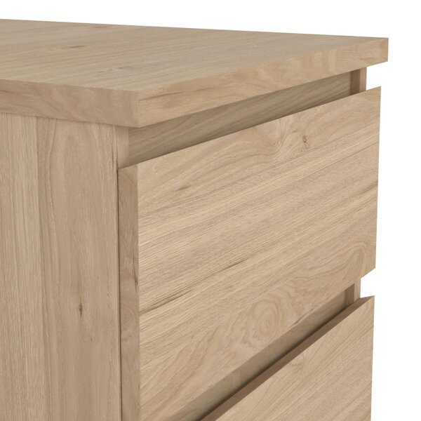 Wyld Haus Budapest Natural Oak Effect Wood Bedside Table 2 Drawers
