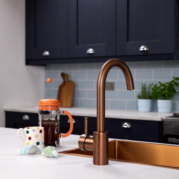 Flode Solo | Single Lever 3 in 1 Instant Boiling Tap | Brushed Copper Finish
