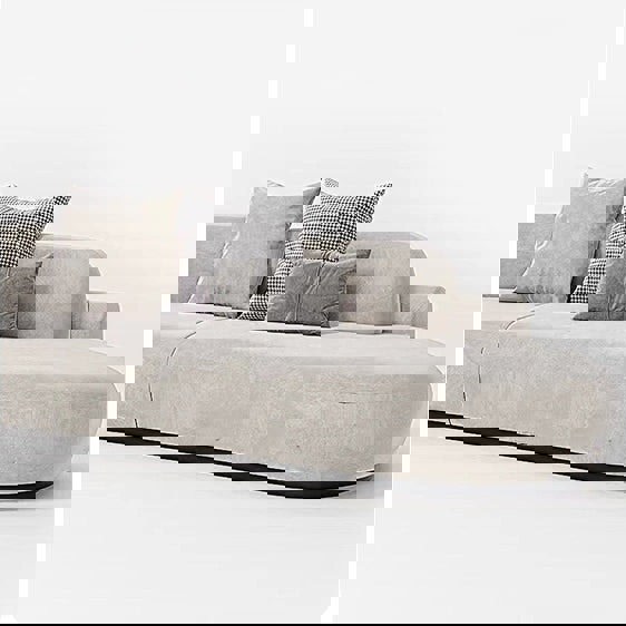 Cosima Grey Four Seater, Five Seater Curved Sofa, Long Sofa Suedue, Clearance-Weilai Concept-Weilai Concept