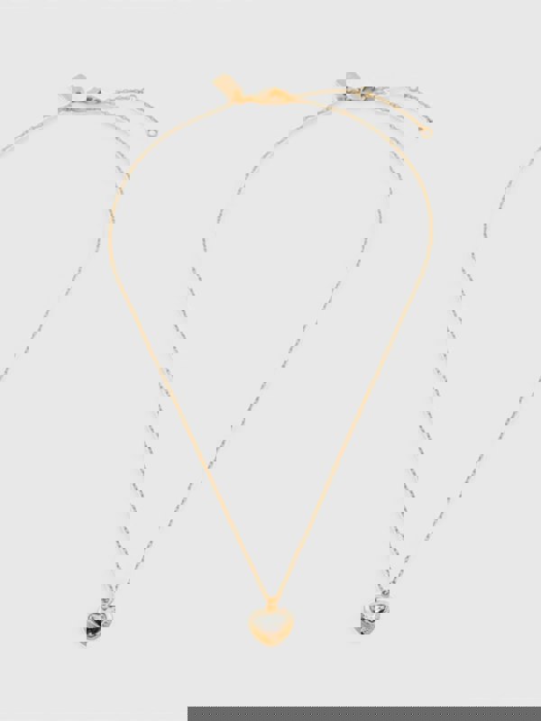 Coach Gold Tone Embellished Heart Necklace