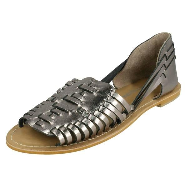 Leather Collection Ladies Leather Collection Flat Weave Sandals F00145