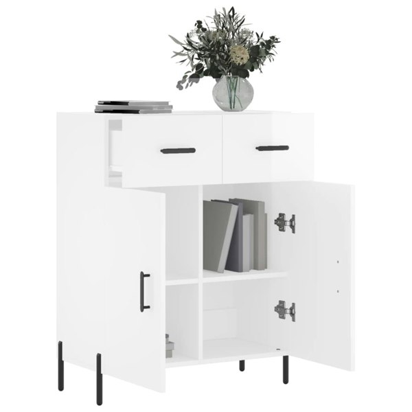 Berkfield Sideboard High Gloss White 69.5x34x90 cm Engineered Wood