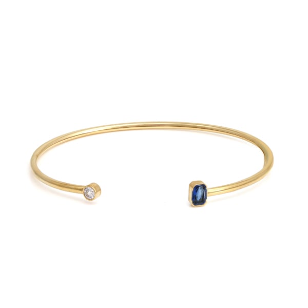 Say It With February Amethyst Birthstone Bangle - Yellow Gold Plated