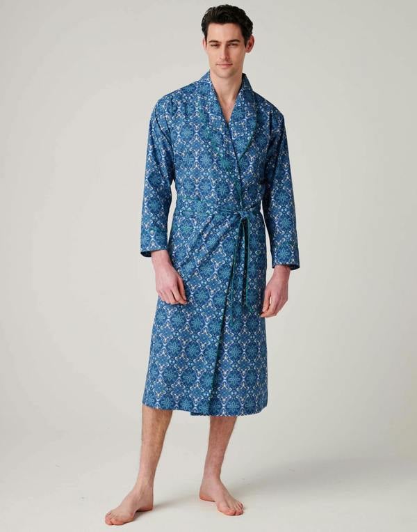 British Boxers Men's Crisp Cotton Dressing Gown – Marrakesh Paisley