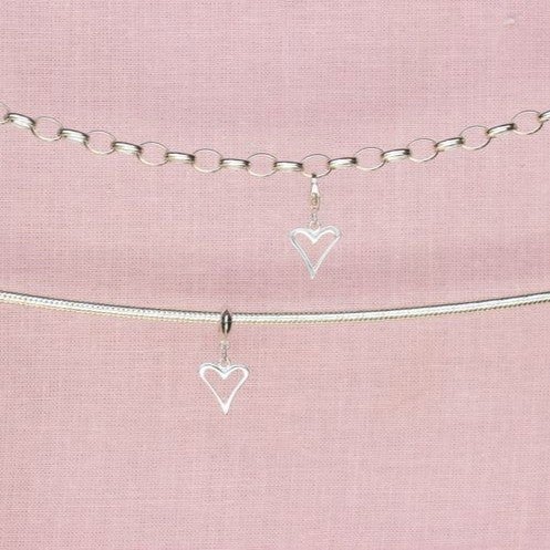 Mylee London Open Heart Pendant Charm - Sterling Silver