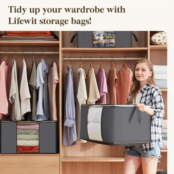 Havendro 6 Pack Storage Bags Zipped for Clothes, Bedding Moving Box