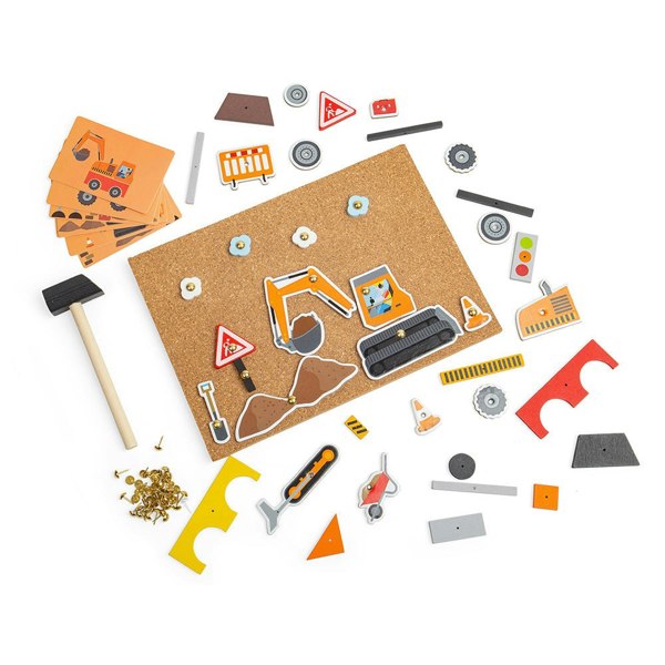 Bigjigs Toys Deluxe Pin-a-shape - Construction