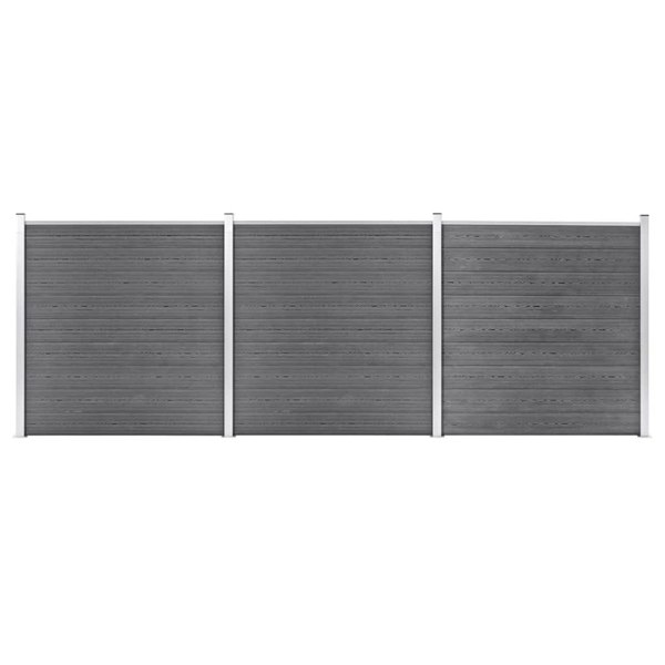 Berkfield Garden Fence WPC 526x186 cm Grey