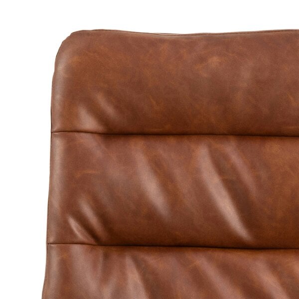 Wyld Haus Set of 2 Havdrup Tan Brown Faux Leather Swivel Dining Chairs