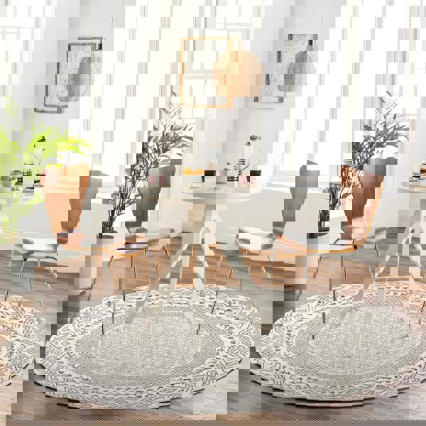 Livabliss Bahar-Geometric Grey Beige Global Rug