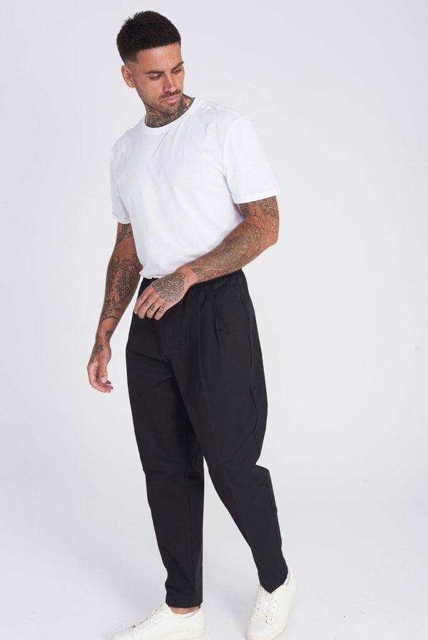 Harry Brown London Rome Cotton Trouser in Black
