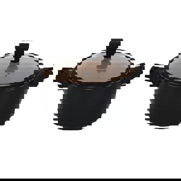 Gr8 Home Casamema Black 10 Pcs Forged Carbon Steel Non Stick Marble Saucepan Cookware Set