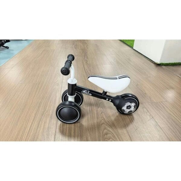 Balance Bike for Kids 1-2 Years, Toddler Bike with Adjustable Seat and Lighting Rear Wheels for Boys and Girls, Black - Black