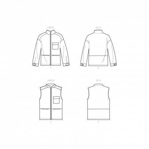 New Look Sewing Pattern 6713, Jackets, Waistcoats for Men, Women, A (XS-S-M-L-XL) - Intermediate
