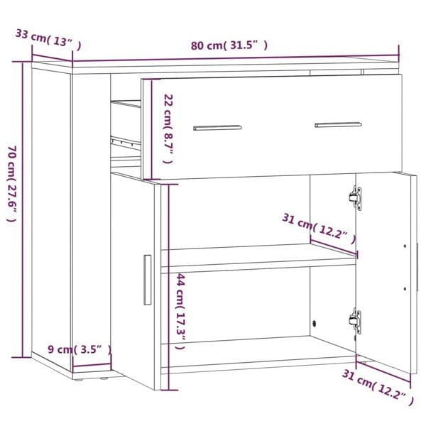 Berkfield Highboard Concrete Grey Engineered Wood
