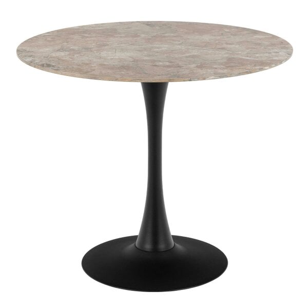 Wyld Haus Cloverfern Brown Ceramic Round Dining Table Black Base