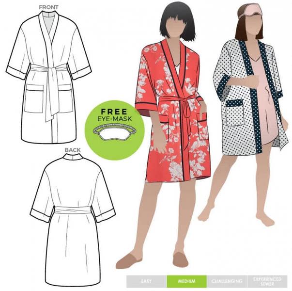 Style Arc Sewing Pattern Loungewear Robe - Robes for Women - Intermediate
