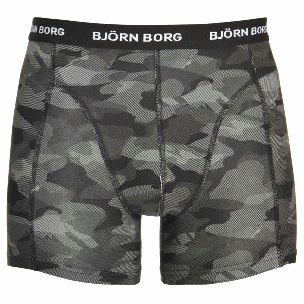 Bjorn Borg 3 Pack Shadeline Shorts, Black / Camo Print / Grey