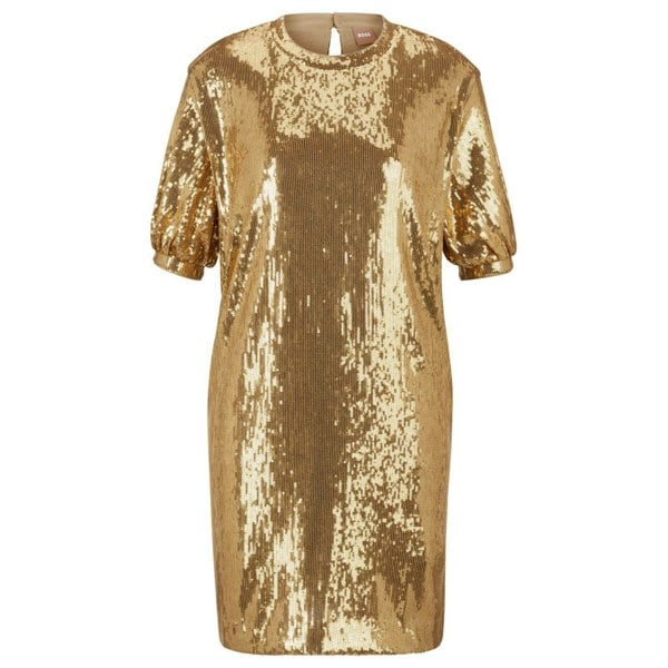 Boss Womens/Ladies Sequins Dress - Gold