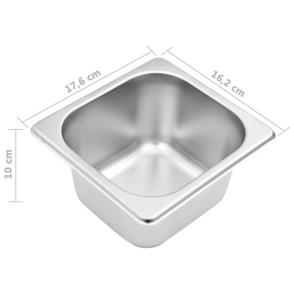 Berkfield Gastronorm Container Holder with 5 GN 1/6 Pan Stainless Steel