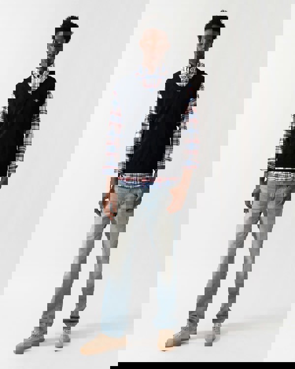 GANT Mens Classic Cotton Knit Vest - 433 Evening Blue