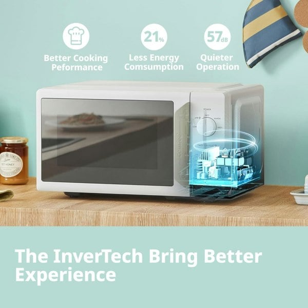700W White 19L 5-level Power Kitchen Manual Microwave Oven with Timer Living and Home White 
