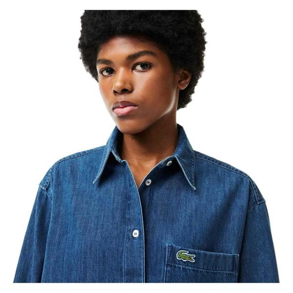 Lacoste Womens/Ladies Denim Shirt - Medium Blue - 