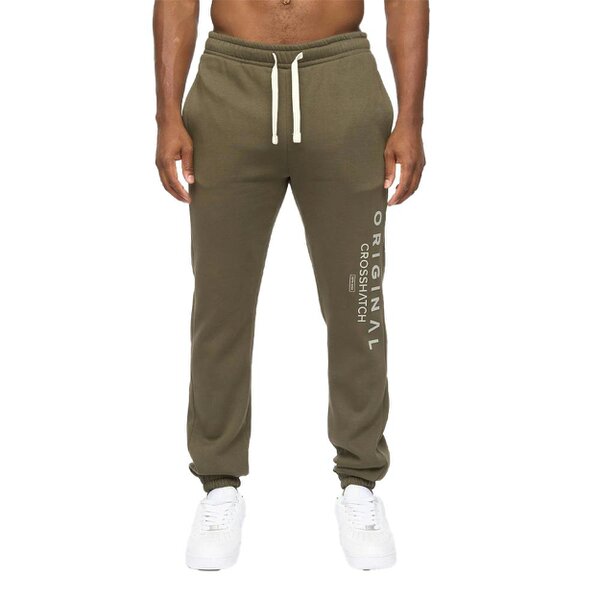 Crosshatch Mens Jamals Jogging Bottoms - Dark Olive