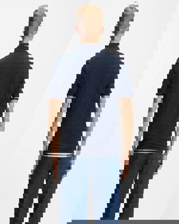 BOSS Orange Passenger Mens Stretch-Cotton Slim-Fit Polo Shirt with Logo Patch - Open Blue 464 - CHO - Designer Mens Short Sleeve Polo Shirts