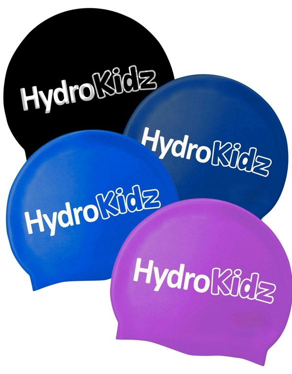 HydroKidz Children's Silicone Swim Cap Sets - Set of 4 - The Purple Set