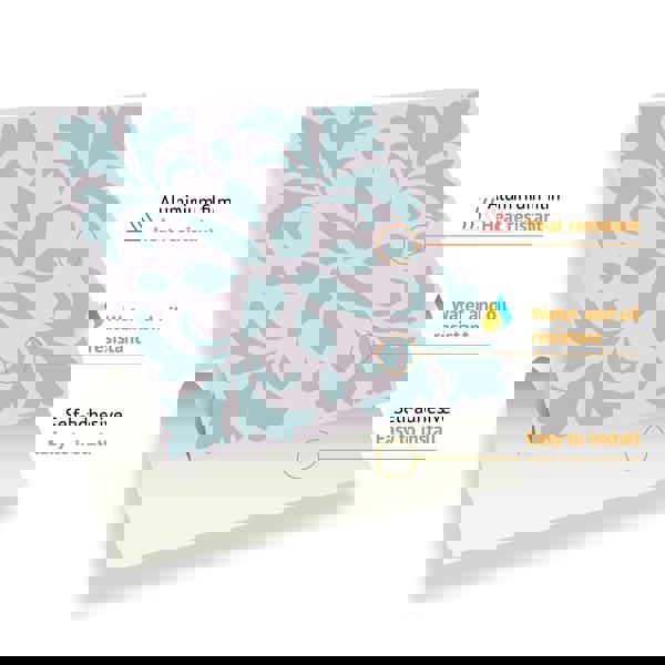 WALPLUS WT1541 - Santa Rosa Pistachio - Light Grey Stencil Tiles Wall Stickers - 15 cm x 15 cm - 24 pcs