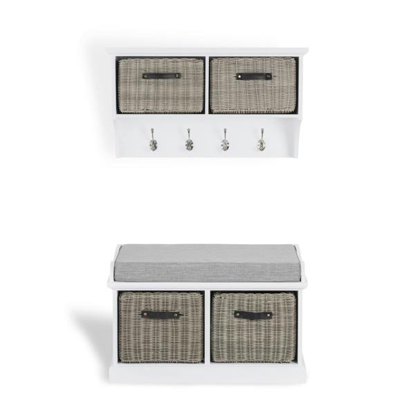 Statement Furniture Tetbury Hallway Set with Storage Baskets, Coat Hooks and Cushion Seat