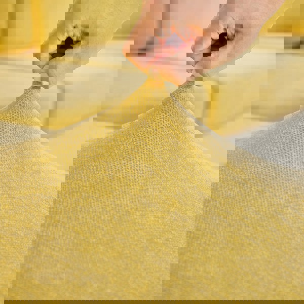 Anyhouz Anyseat Sofa Cover Pastel Yellow L-Shape Polyester Chenille Thick Stretchable Cushion For Living Room Enlarge Size Large