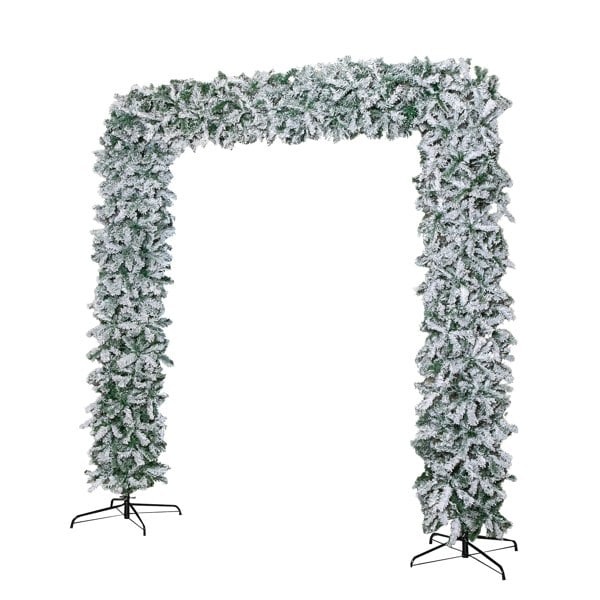 Samuel Alexander 8ft (2.30m) Samuel Alexander Double Door Snow Flocked Christmas Tree Flat Top Arch with 2000 Tips
