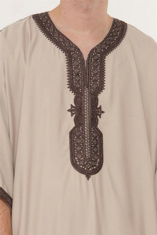 Infinity Leather Men's Moroccan Thobe Robe Djellaba Gandoura Eid Jubba- HM66