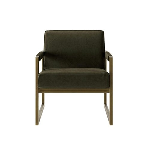 Wyld Haus Firenze Olive Velvet and Bronze Armchair