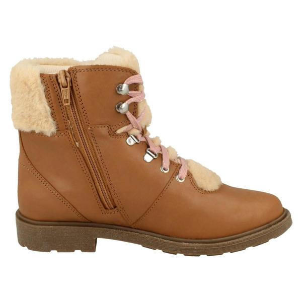 Clarks Girls Clarks Faux Fur Detailed Ankle Boots Astrol Hiker K