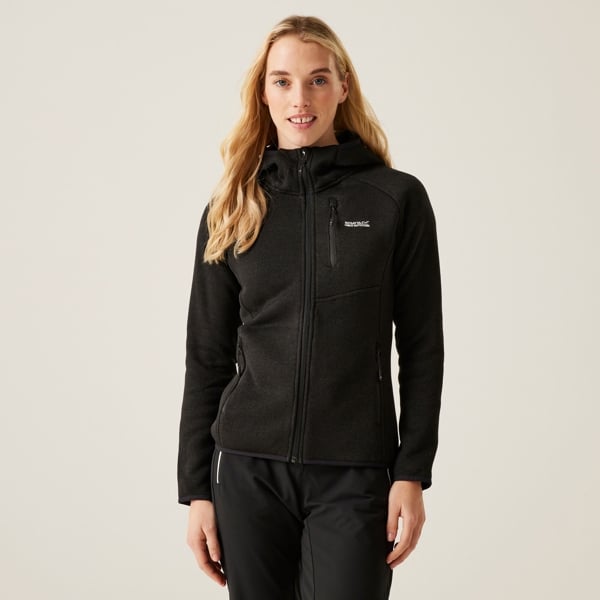 Regatta Women's Newhill Marl Hooded Fleece Jacket - Black