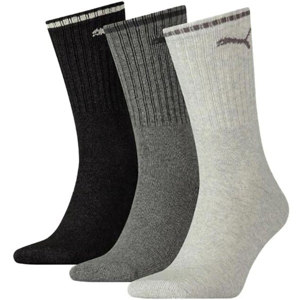 Puma 3-Pack Stripe Sports Socks, Grey Mix