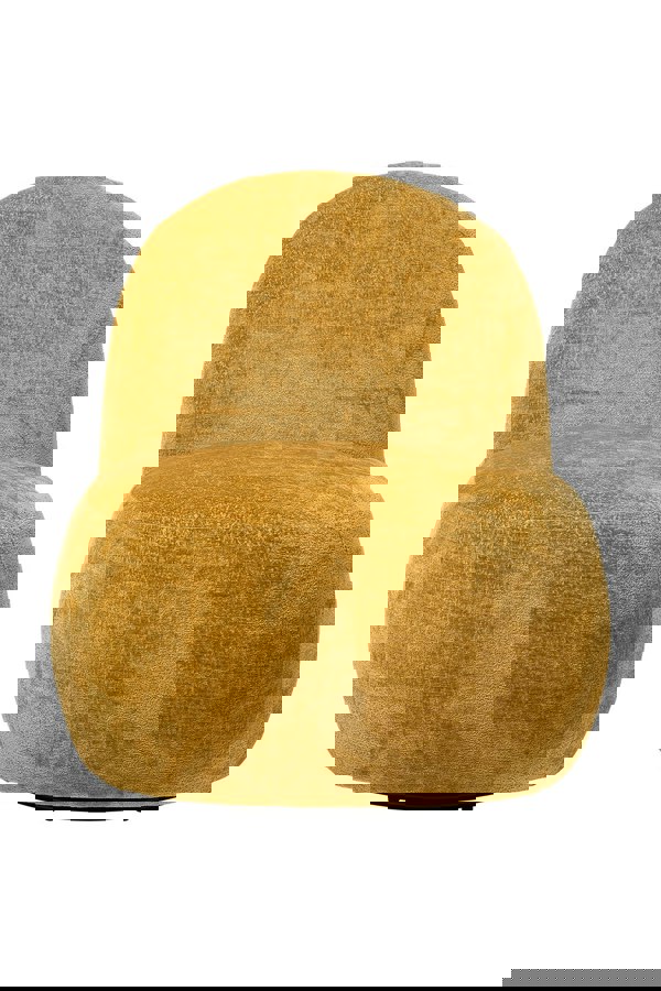 Living and Home Yellow Modern Chenille Upholstered Lounge Chair