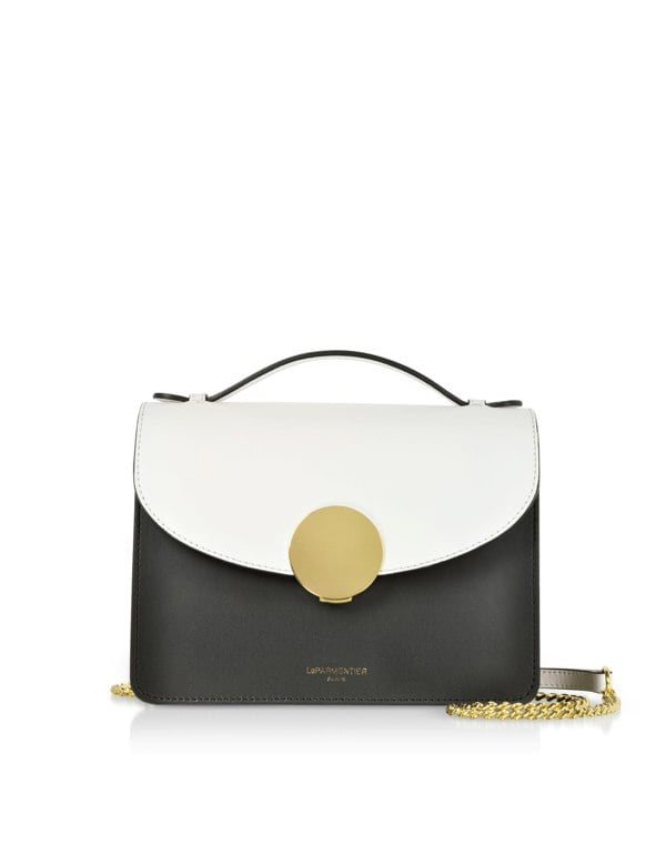 Le Parmentier New Ondina Color Block Flap Top Satchel Bag - White / Black
