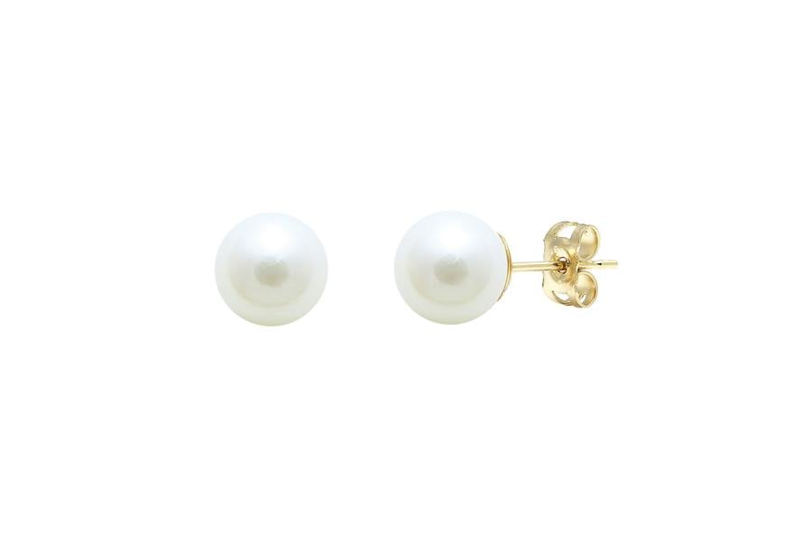 Sarah Layton Akoya Pearl Stud Earrings, 7-7.5mm - 18ct Yellow Gold - ESCP18YG7W