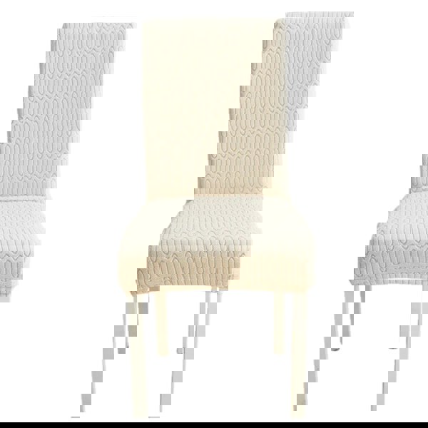 Anyseat Chair Cover Beige Wavey Lines Design with Elastic Material for Dining Room Kitchen Wedding Hotel Banquet Restaurant