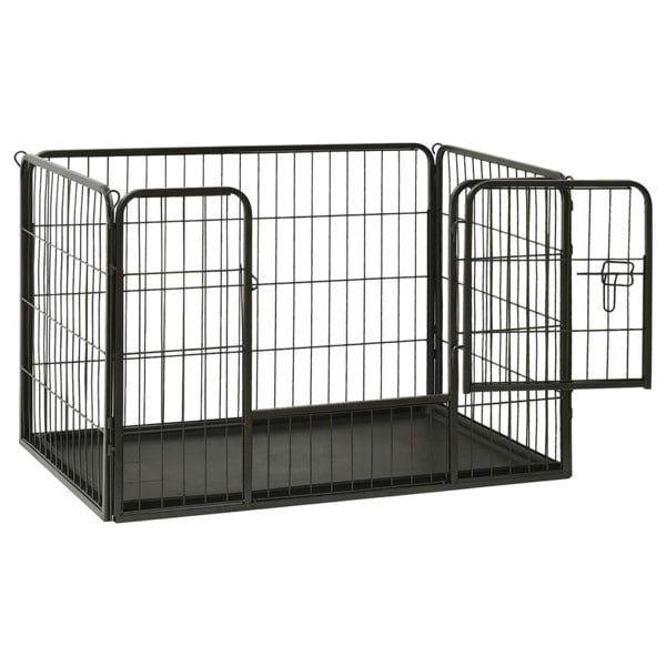 Berkfield Puppy Playpen Steel 91.5x59x61 cm