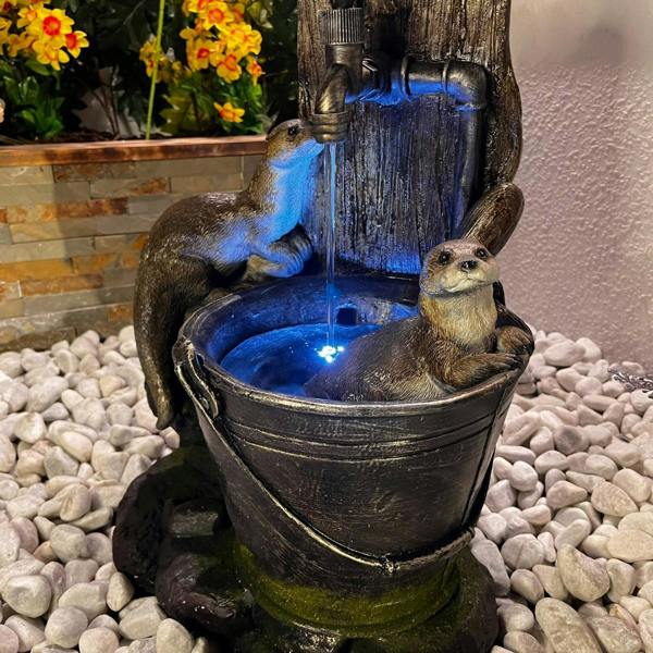Tranquillity Water Features Otters at Tap Animal Animal Fountain Water Feature