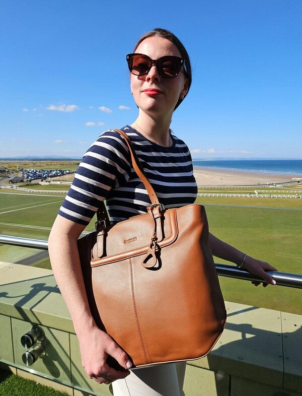SADDLER Sienna Zip Top Tote Shopper Bag for Women - Handmade by Saddler
