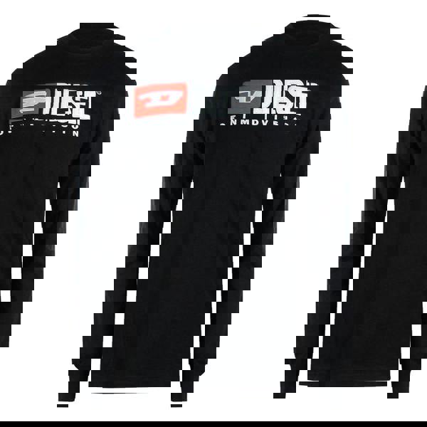 Diesel Denim Division Logo Long Sleeve Black T-Shirt