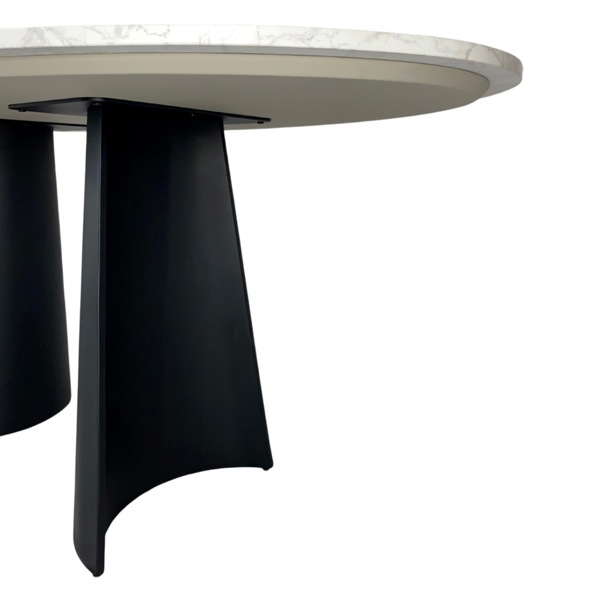 Rosemary Oval Dining Table - Black & White Marble