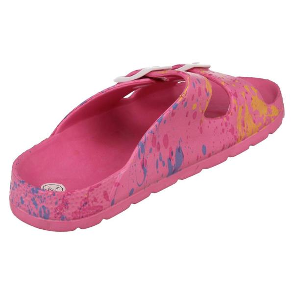 Spot On Girls Spot on Flat 2 Buckle Mule Sandals/Slider H0377
